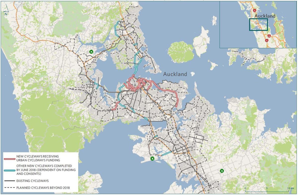 map of cycleway Auckland map