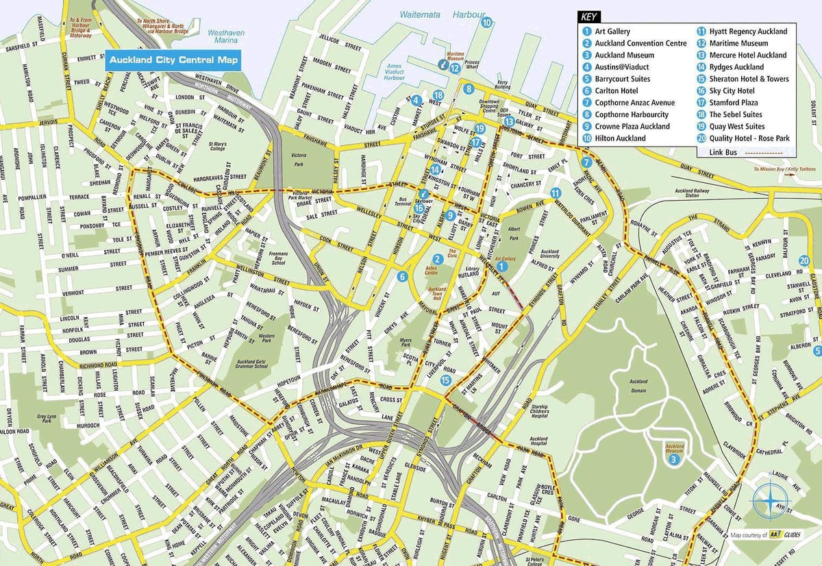 tourist map of Auckland