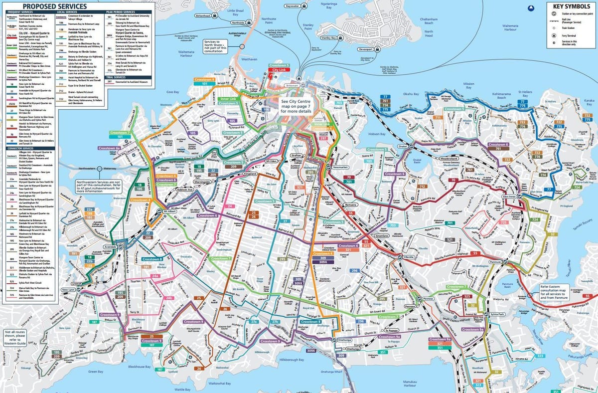 Auckland public transport map