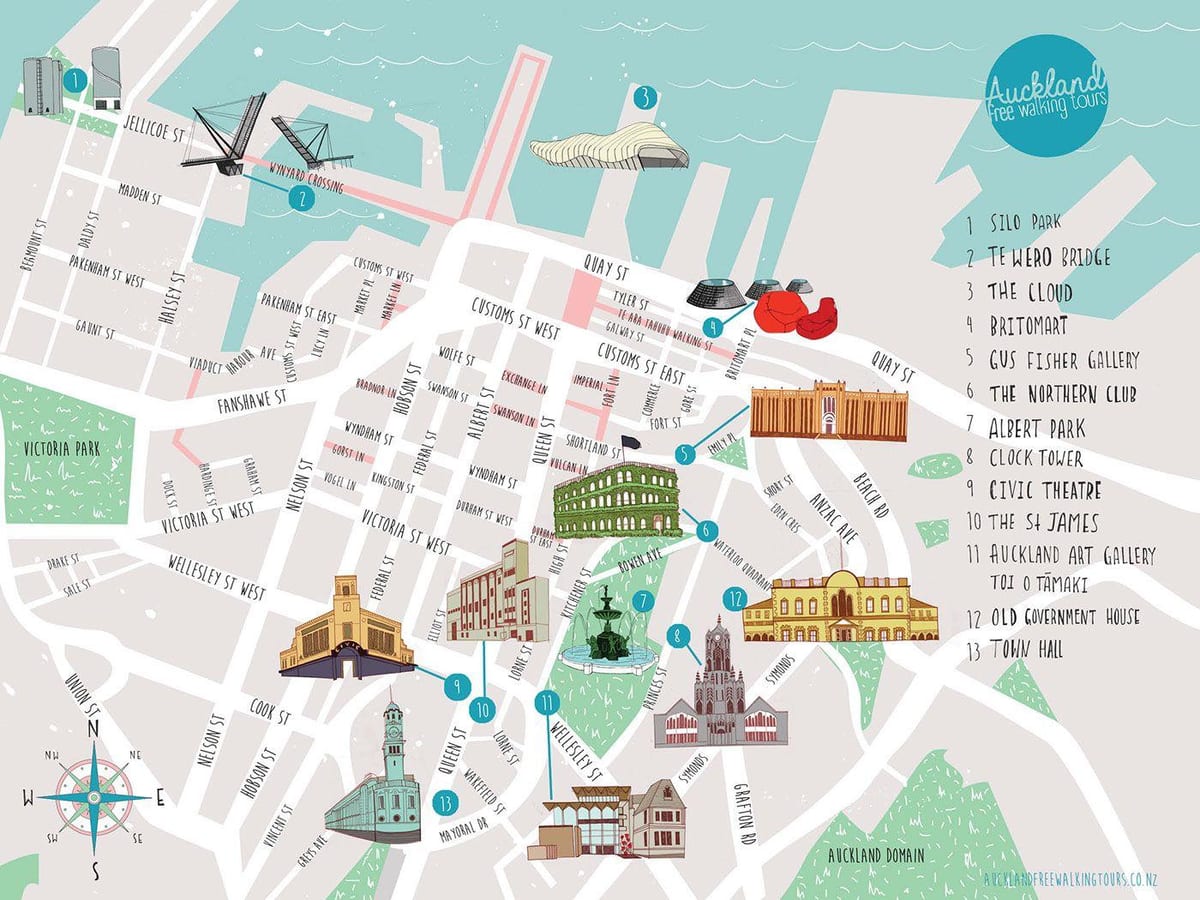 Auckland city walks map