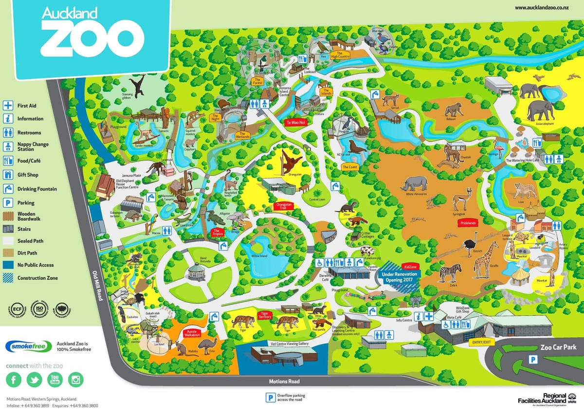 map of Auckland zoo